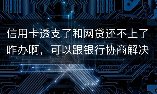 信用卡透支了和网贷还不上了咋办啊，可以跟银行协商解决吗