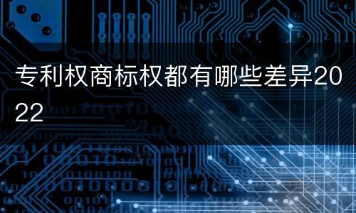 专利权商标权都有哪些差异2022