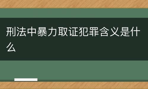 刑法中暴力取证犯罪含义是什么