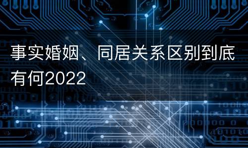 事实婚姻、同居关系区别到底有何2022