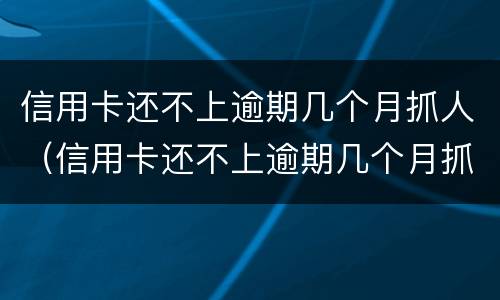 信用卡还不上逾期几个月抓人（信用卡还不上逾期几个月抓人有用吗）