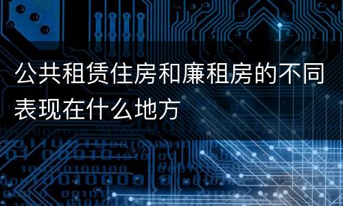 公共租赁住房和廉租房的不同表现在什么地方