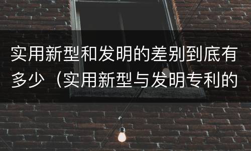 实用新型和发明的差别到底有多少（实用新型与发明专利的区别有哪些）