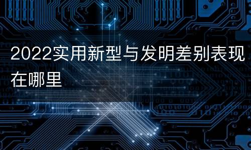 2022实用新型与发明差别表现在哪里