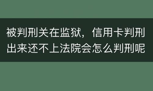 被判刑关在监狱，信用卡判刑出来还不上法院会怎么判刑呢