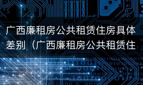 广西廉租房公共租赁住房具体差别（广西廉租房公共租赁住房具体差别有多大）