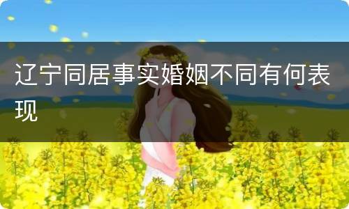 辽宁同居事实婚姻不同有何表现