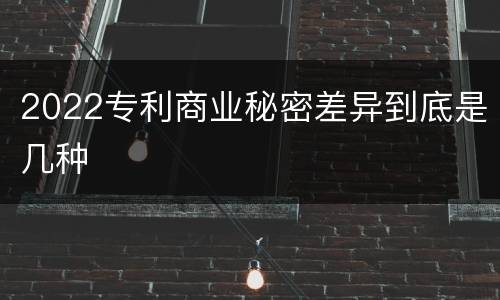 2022专利商业秘密差异到底是几种