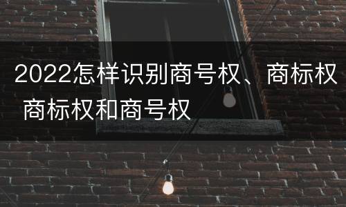 2022怎样识别商号权、商标权 商标权和商号权