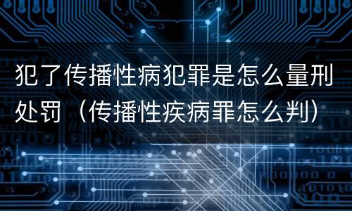 犯了传播性病犯罪是怎么量刑处罚（传播性疾病罪怎么判）