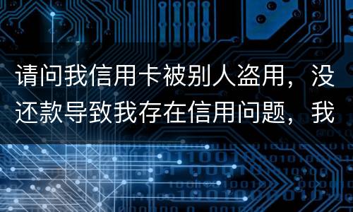 请问我信用卡被别人盗用，没还款导致我存在信用问题，我该怎么办