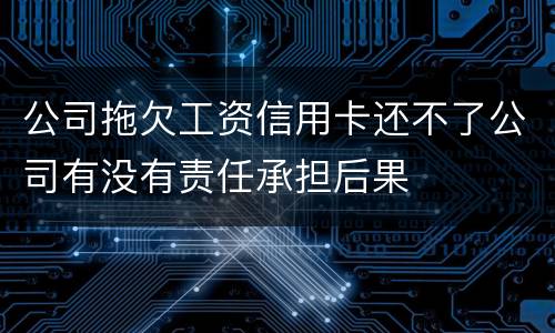 公司拖欠工资信用卡还不了公司有没有责任承担后果