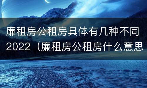 廉租房公租房具体有几种不同2022（廉租房公租房什么意思）