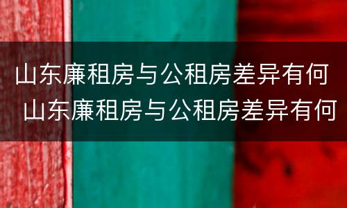 山东廉租房与公租房差异有何 山东廉租房与公租房差异有何规定