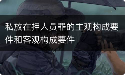 私放在押人员罪的主观构成要件和客观构成要件