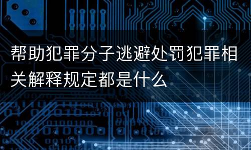 帮助犯罪分子逃避处罚犯罪相关解释规定都是什么