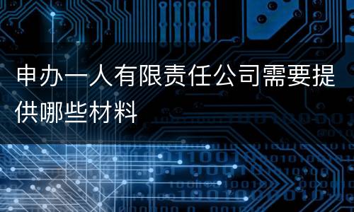 申办一人有限责任公司需要提供哪些材料