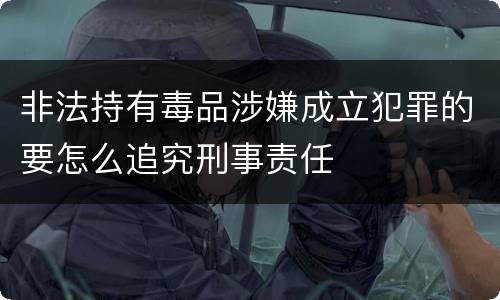 非法持有毒品涉嫌成立犯罪的要怎么追究刑事责任