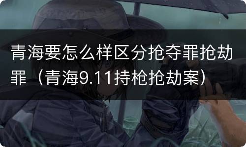 青海要怎么样区分抢夺罪抢劫罪（青海9.11持枪抢劫案）