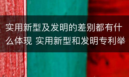 实用新型及发明的差别都有什么体现 实用新型和发明专利举例