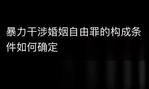 暴力干涉婚姻自由罪的构成条件如何确定