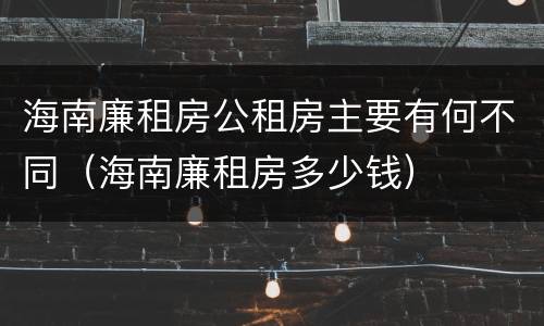 海南廉租房公租房主要有何不同（海南廉租房多少钱）