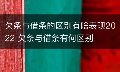 欠条与借条的区别有啥表现2022 欠条与借条有何区别