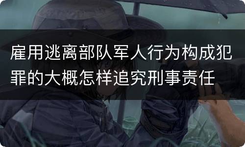 雇用逃离部队军人行为构成犯罪的大概怎样追究刑事责任