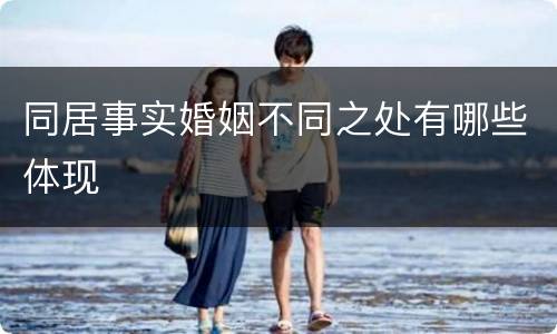 同居事实婚姻不同之处有哪些体现