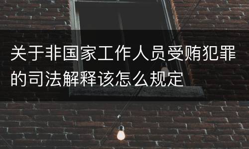 关于非国家工作人员受贿犯罪的司法解释该怎么规定