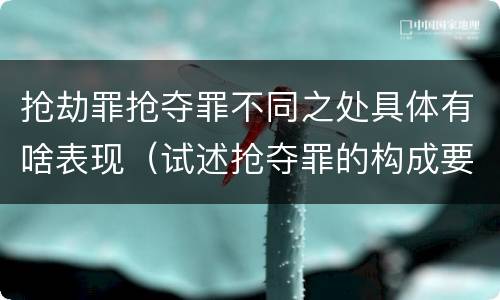 抢劫罪抢夺罪不同之处具体有啥表现（试述抢夺罪的构成要件以及与抢劫罪的区别）