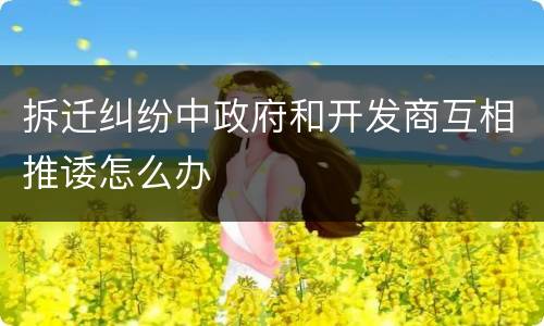 拆迁纠纷中政府和开发商互相推诿怎么办