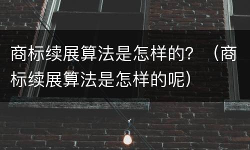 商标续展算法是怎样的？（商标续展算法是怎样的呢）