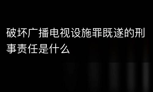 破坏广播电视设施罪既遂的刑事责任是什么