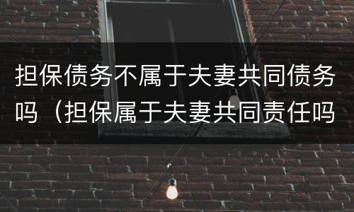 担保债务不属于夫妻共同债务吗（担保属于夫妻共同责任吗?）