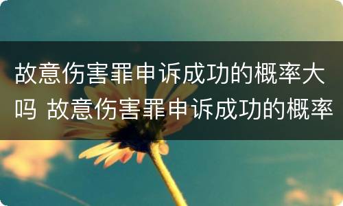 故意伤害罪申诉成功的概率大吗 故意伤害罪申诉成功的概率大吗