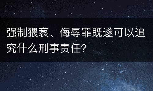 强制猥亵、侮辱罪既遂可以追究什么刑事责任？