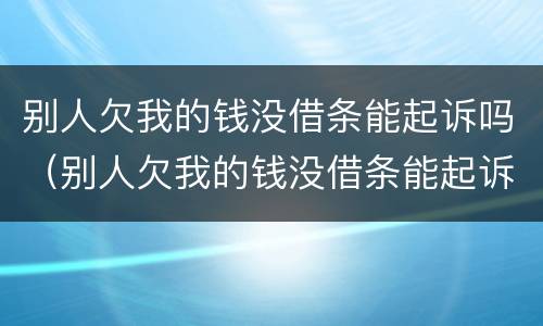 别人欠我的钱没借条能起诉吗（别人欠我的钱没借条能起诉吗法院）