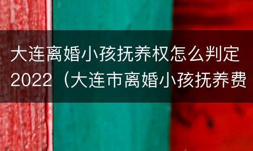 大连离婚小孩抚养权怎么判定2022（大连市离婚小孩抚养费标准）