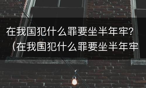 在我国犯什么罪要坐半年牢？（在我国犯什么罪要坐半年牢呢）