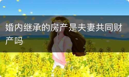 婚内继承的房产是夫妻共同财产吗