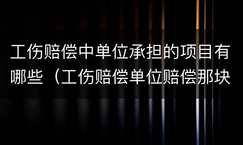 工伤赔偿中单位承担的项目有哪些（工伤赔偿单位赔偿那块）