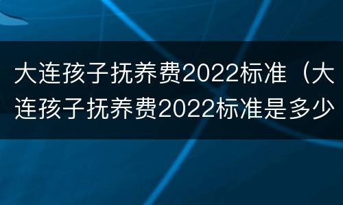 大连孩子抚养费2022标准（大连孩子抚养费2022标准是多少）