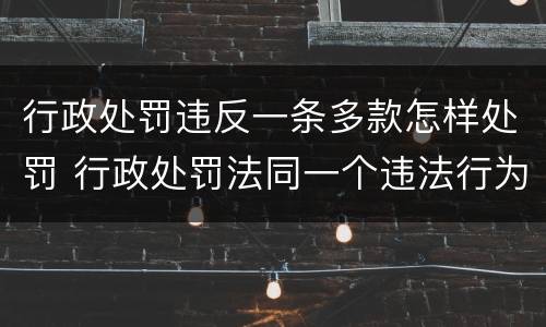 行政处罚违反一条多款怎样处罚 行政处罚法同一个违法行为违反多个法律规范