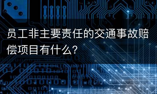 员工非主要责任的交通事故赔偿项目有什么？