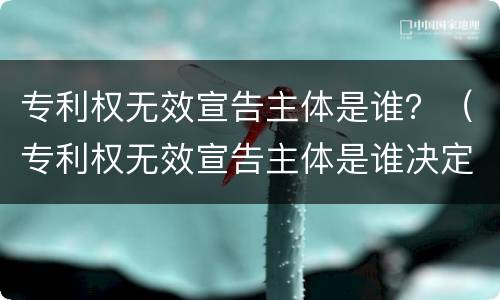 专利权无效宣告主体是谁？（专利权无效宣告主体是谁决定的）