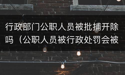 行政部门公职人员被批捕开除吗（公职人员被行政处罚会被开除公职）