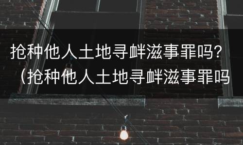 抢种他人土地寻衅滋事罪吗？（抢种他人土地寻衅滋事罪吗判几年）