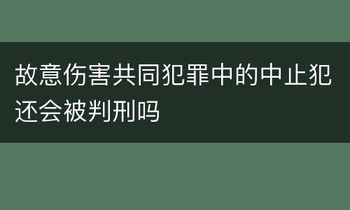 故意伤害共同犯罪中的中止犯还会被判刑吗