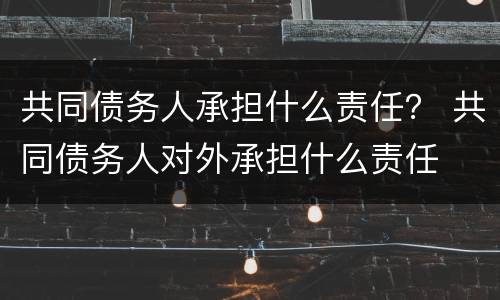 共同债务人承担什么责任？ 共同债务人对外承担什么责任